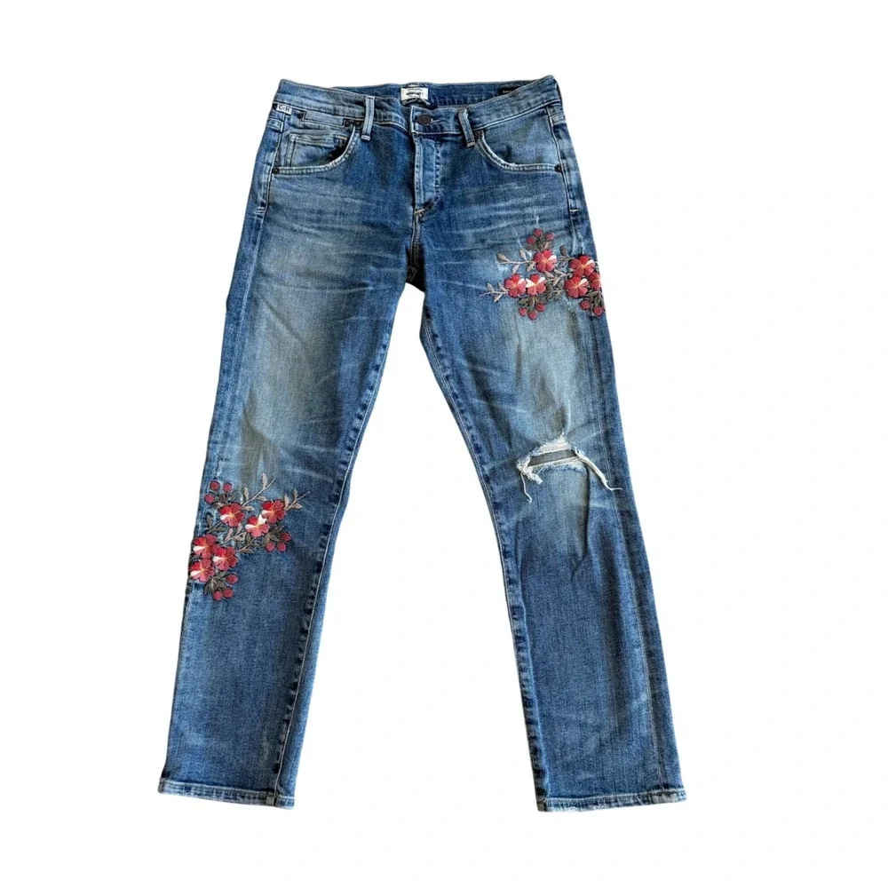 Citizens of Humanity Women's Vintage Embroidered Emerson Slim Boyfriend Jean 24